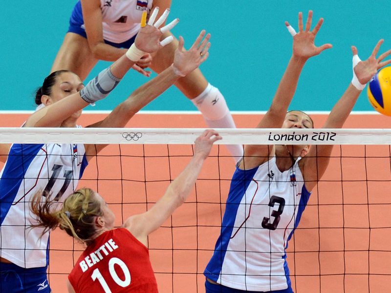 Great Britain v Russia in the volleyball