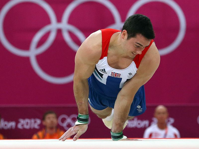 Britain's Kristian Thomas in gymnastics on the floor exercise