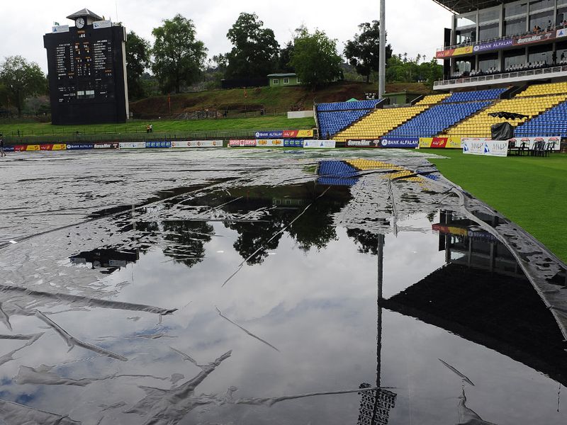 There was no play before lunch as the covers remained in place.