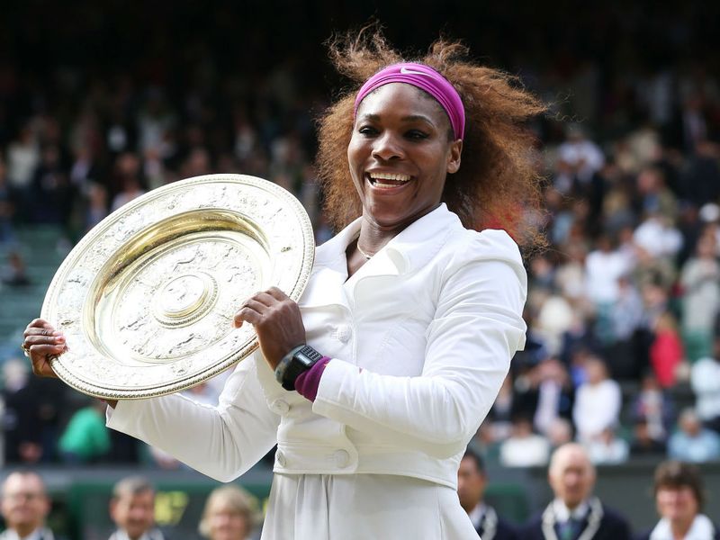 Williams shows off her new piece of silverware