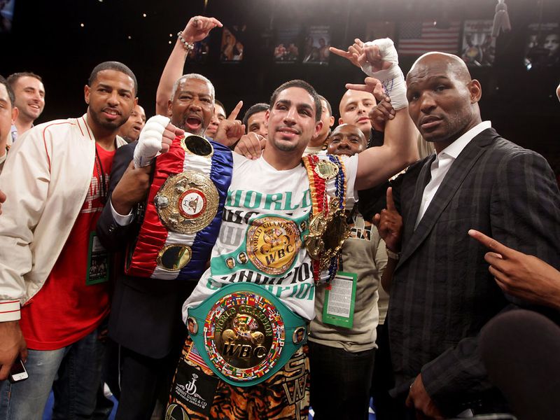 Garcia celebrates with a growing entourage