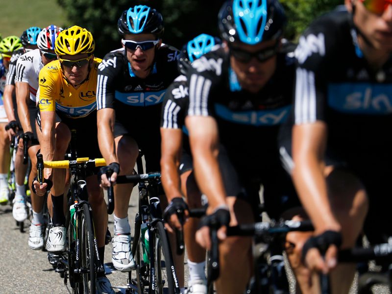 ...He was again well protected by his Team Sky colleagues