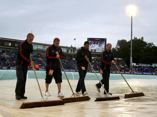 The groundstaff struggled to cope with the showers&nbsp;