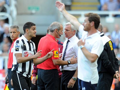 Alan Pardew: Pushed the linesman in Newcastle's match with Spurs