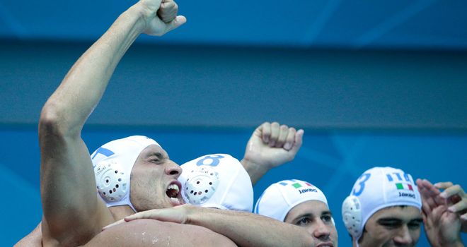 Italy celebrate against Serbia