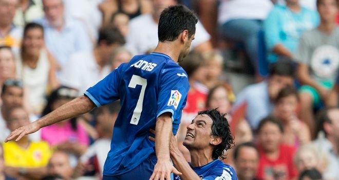 Jonas celebrates his goal
