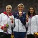 Barbora Spotakova picks up the Gold medal after her win in the Women's Javelin on Thursday night