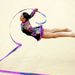 American Julie Zetlin flies during the rythmic gymnastics individual all around competition.