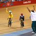 ...And could only look on in the second as Australia's Anna Meares triumphed