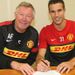 Robin van Persie's £24million transfer from Arsenal to Manchester United was finalised on Friday morning.