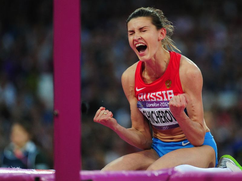 Anna Chicherova earns Gold for Russia in the Final of the Women's High Jump Final after clearing 2.05 metres