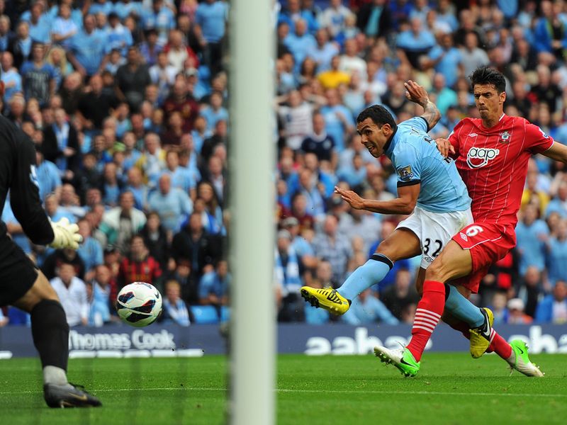 Southampton held firm for 40 minutes, but then Carlos Tevez struck