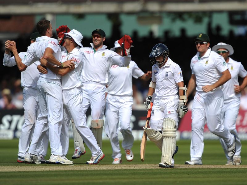 James Taylor was caught by Graeme Smith in the slips off Morne Morkel, leaving England on 54/4, the same as South Africa were on day one.