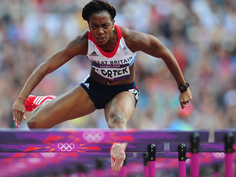 Tiffany Porter progressed to the semi-finals of 100m hurdles after finishing third in her heat