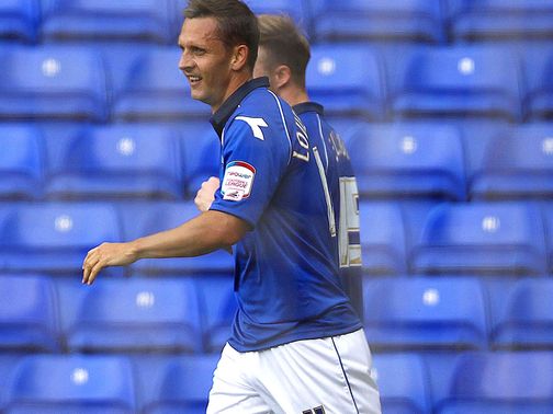 Peter Lovenkrands celebrates Birmingham's goal