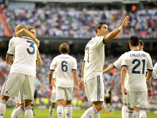 Real Madrid celebrate against Granada&nbsp;