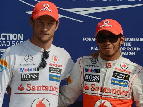 Button and Hamilton: Front of the grid