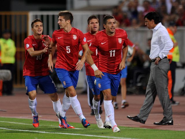 Aleksandar Kolarov celebrates his goal for Wales