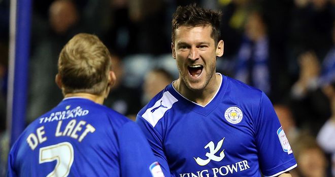 David Nugent celebrates his equaliser