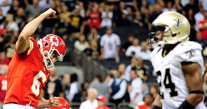 Ryan Succop (L): Scored 19 of Kansas City's 27 points