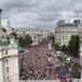 Trafalgar Square is a sea of bodies as the Olympic parade winds it's way through the City of London.