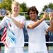 There was British success as Kyle Edmund (l) won the boys' doubles with Frederico Ferreira Silva
