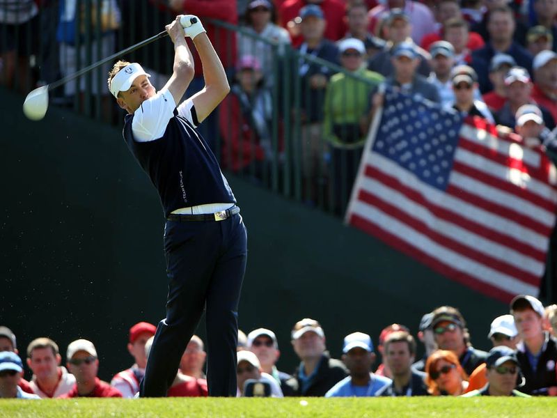 The match between Webb Simpson and Ian Poulter remains all-square going onto the 15th.