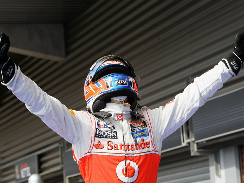 Button celebrates