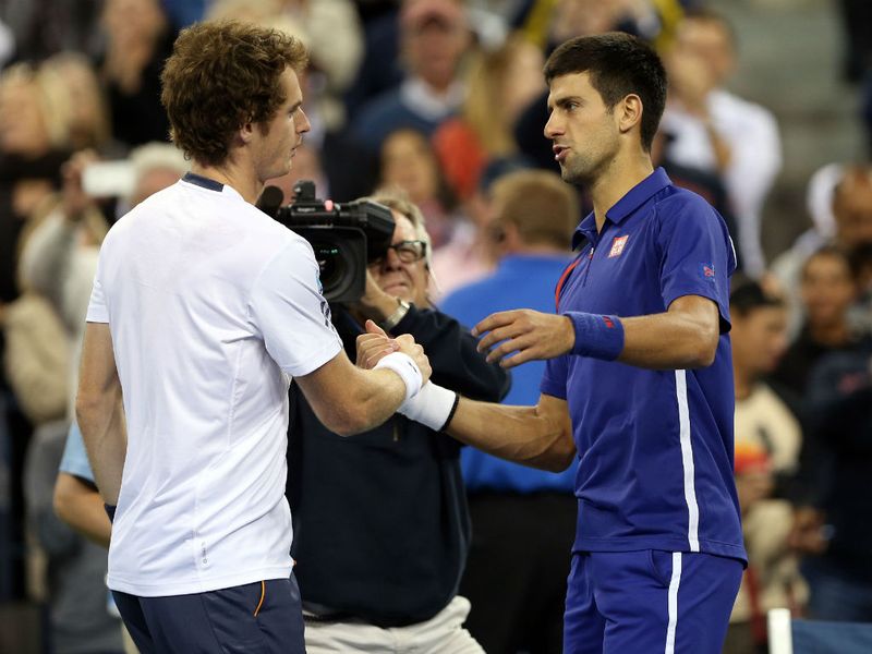 The Australian Open champion Djokovic congratulates his good friend Murray at the net after four hours and 54 minutes of gruelling action.