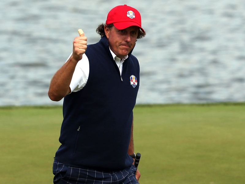 ...While it was thumbs up for Phil Mickelson and the rest of the USA