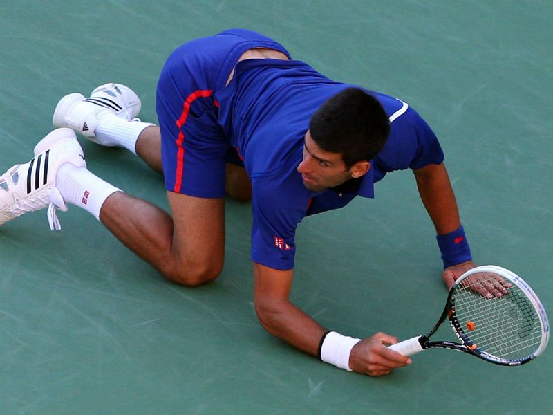 leaving Djokovic on his knees.