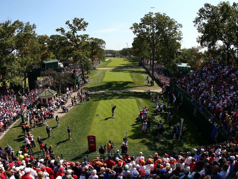 Tiger Woods was back in action alongside Steve Stricker in the fourballs after being rested for the first time in his Ryder Cup career on Saturday morning