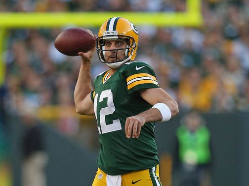 Aaron Rodgers in action on Sunday