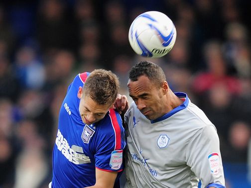 Luke Chambers (l): Gave Ipswich the lead
