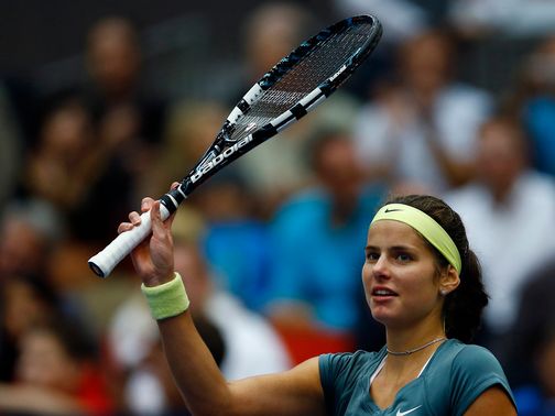 Julia Goerges celebrates her victory