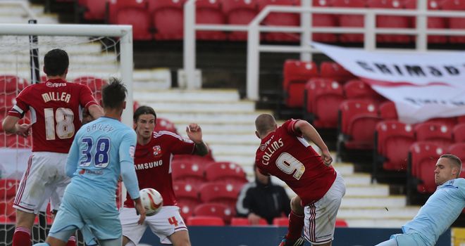 Collins (c): Nets Swindon's equaliser