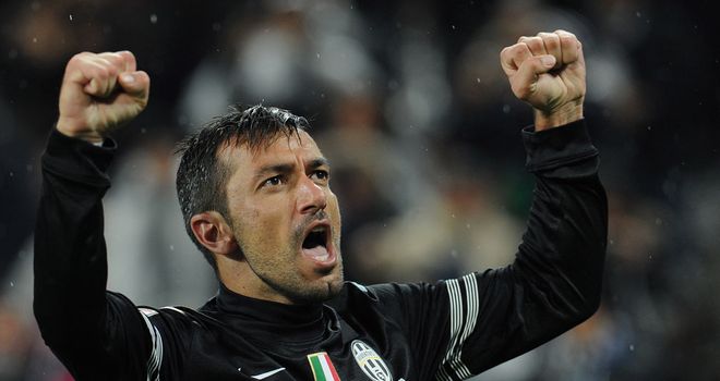 Fabio Quagliarella celebrates for Juventus