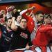 Olympiacos fans show support at the Emirates Stadium