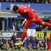 Suarez headed home a free-kick to put Liverpool 2-0 up.