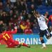 Gareth Bale goes down to win penalty for Wales