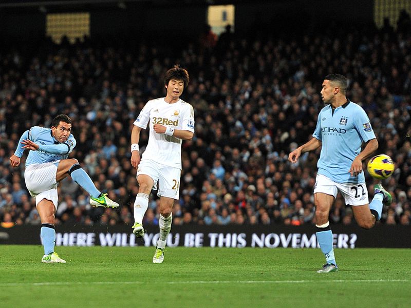 Carlos Tevez gave City the lead in the 61st minute.