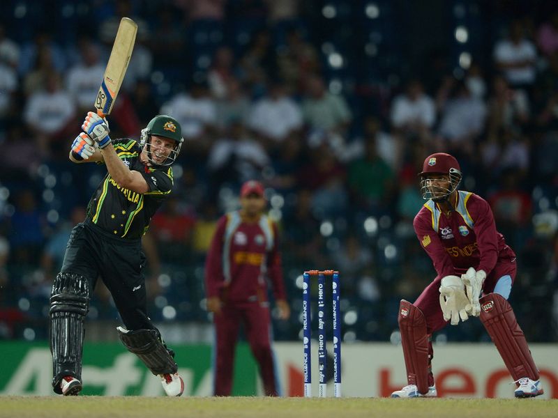 Mike Hussey made 18 before being dismissed by Marlon Samuels.