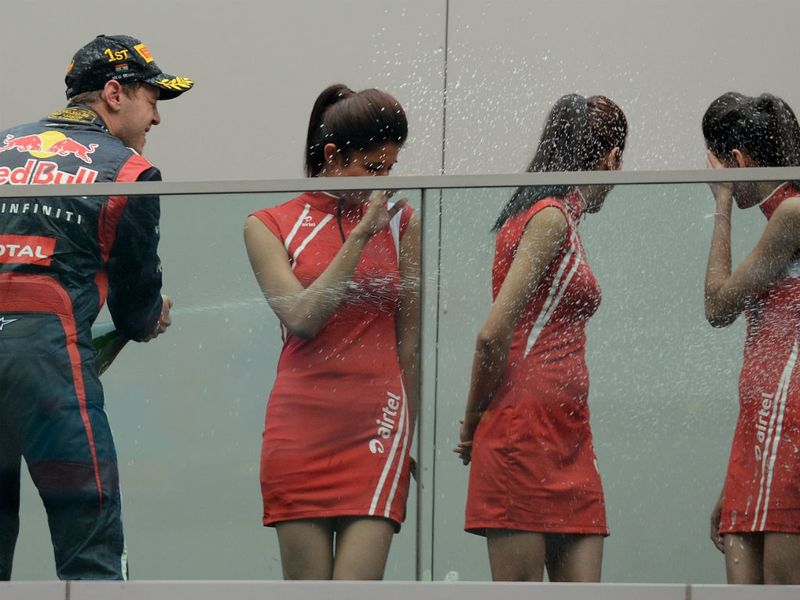 Vettel made an impact on the promo girls for the second race in a row