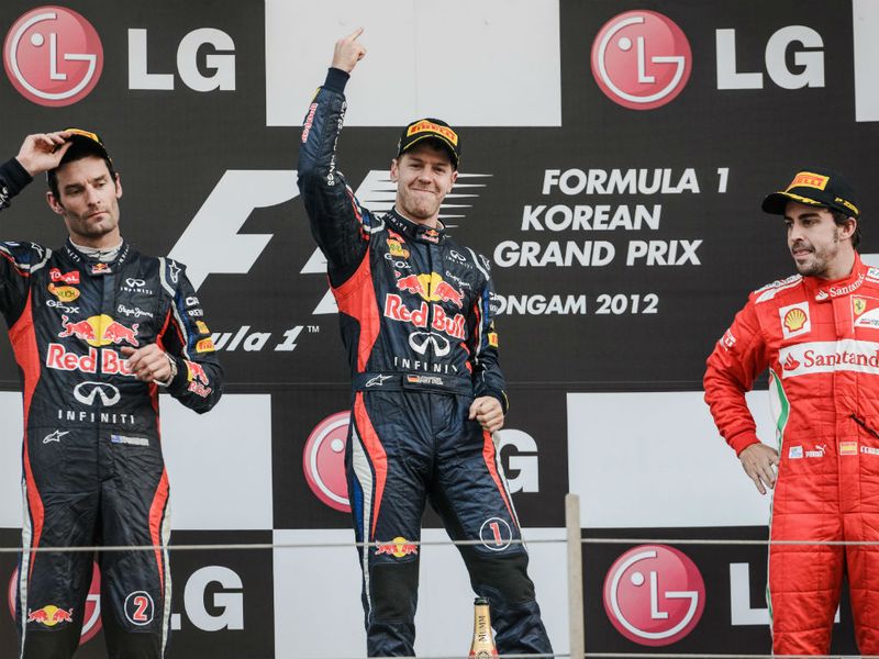 The Korea podium - with only one happy driver