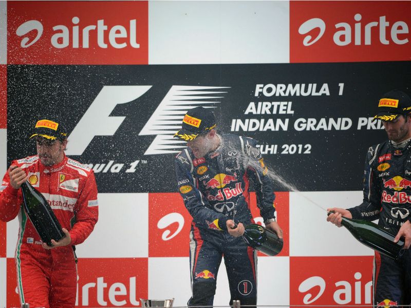 The podium in New Dehli