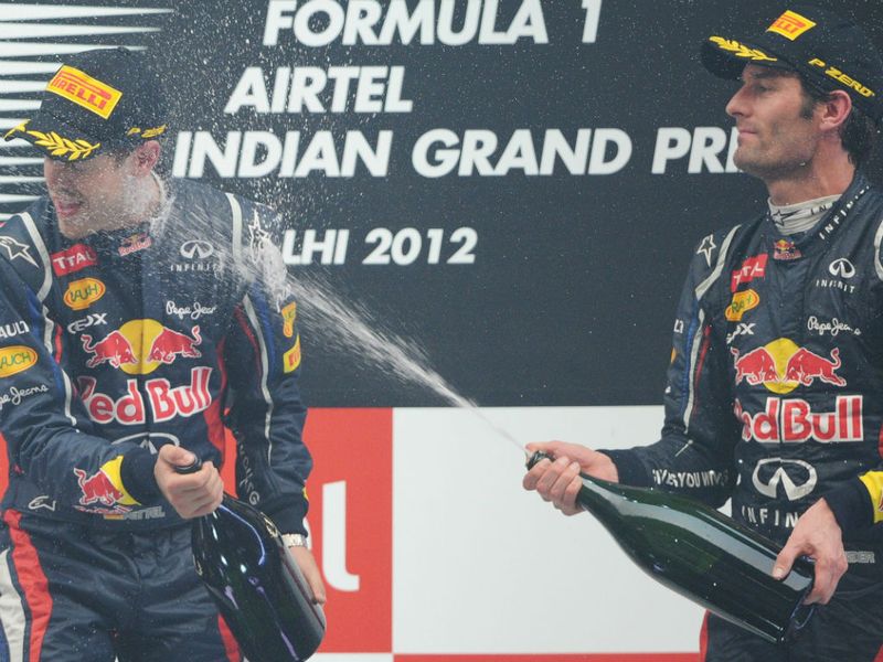 Webber soaks his team-mate