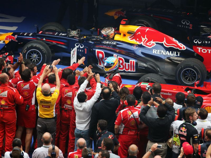 The celebrations in parc ferme