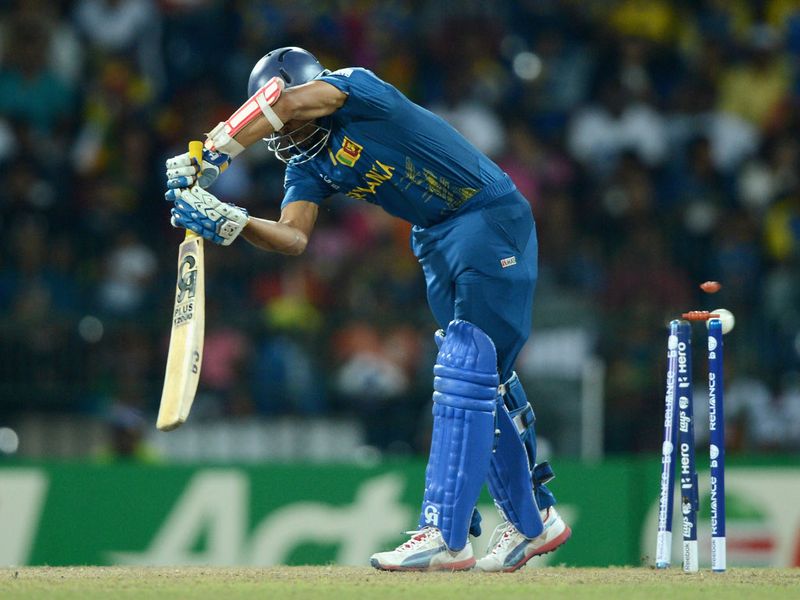 Tillakaratne Dilshan was bowled by Ravi Rampaul for a duck.