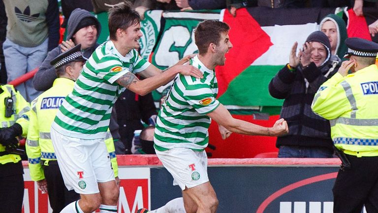 Charlie Mulgrew: Celebrates second for Celtic