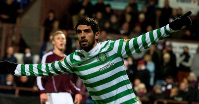 Lassed Nouioui: Celebrates opening goal for Celtic